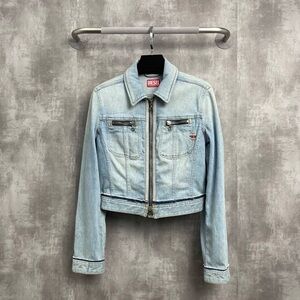 🚩steal authentic Diesel Light Wash Denim Jacket